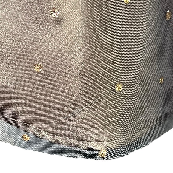 Masquerade Mini Dress‎ 7/8 Taupe Gold Glitter Sleeveless Shimmering Embellished - Picture 8 of 15